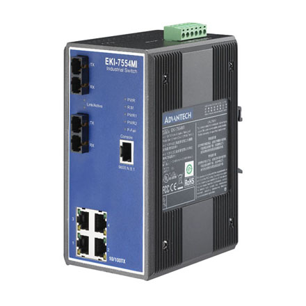 4+2 Fast Ethernet Fiber Optic Managed Switch with Wide Temperature
