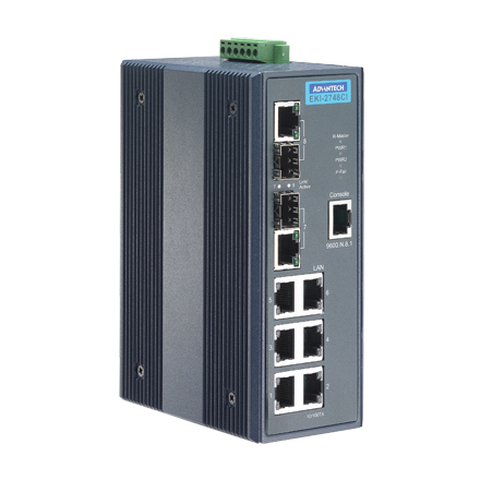 6 Gigabit X-Ring +2 Combo Managed Ethernet Switch with Wide Temperature