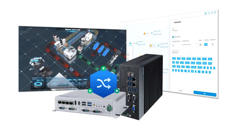 This integrated solution unifies device connectivity, data acquisition, edge computing, intelligent alerts and visual management.