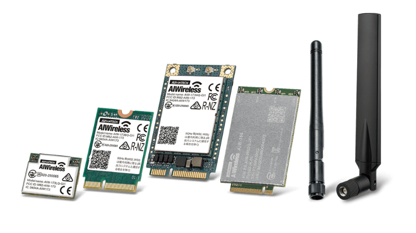Advantech’s Industrial Wireless (AIW) solutions provide market leading Wi-Fi 5/6/6E/7, 4G LTE, 5G NR, GPS/GNSS, and Bluetooth 5.2 technology.