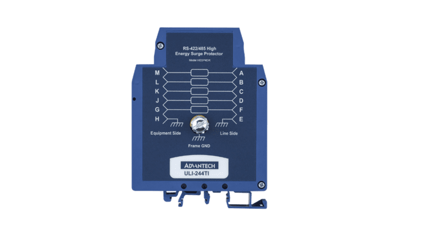 The surge suppressors protect against lightning strikes and other voltage disturbances in three stages: gas discharge tube, series resistor, and TVS.