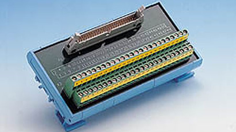 50-pin Flat Cable Wiring Terminal for DIN-rail Mounting