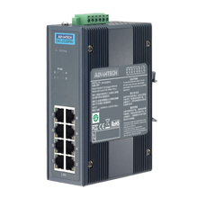 8-port Industrial PoE Switch with 24/48 VDC Power Input and Wide Temperature