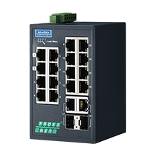 16 Fast Ethernet + 2 Gigabit Combo Port Entry Level Managed Switch Supporting Profinet