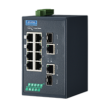 8 Fast Ethernet + 2 Gigabit Individual Managed Switch with PROFINET, Wide Temperature