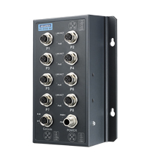 EN50155 M12 8FE PoE Managed Switch, 72~110VDC