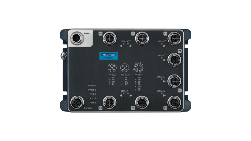 EN50155 M12 8GE Managed SW, 24~110VDC