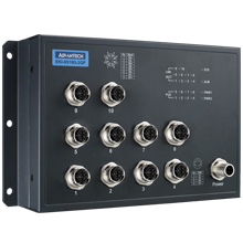 EN50155 M12 8GigaPoE + 2GigaBP Unmanaged Ethernet Switch, 24~48VDC