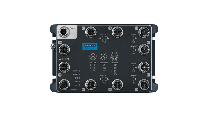 EN50155 M12 8GE PoE + 2GE Managed SW, 24~110VDC