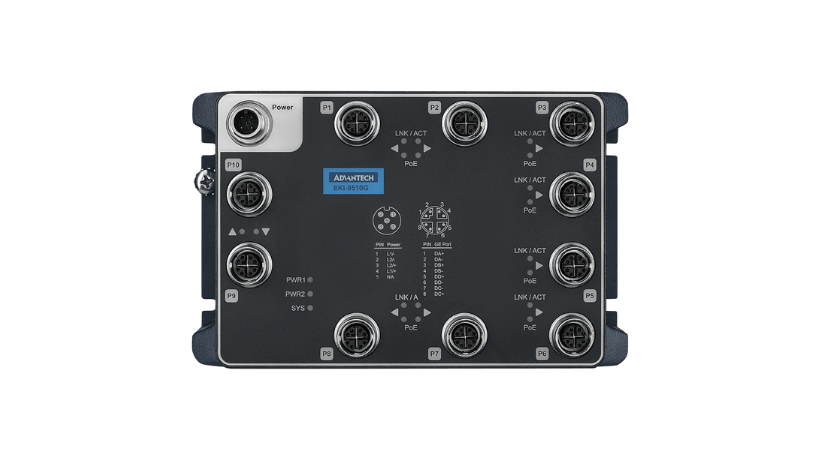EN50155 M12 10GE PoE Managed SW, 24~110V