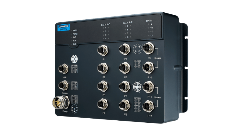 8FE PoE + 4GE BP train switch