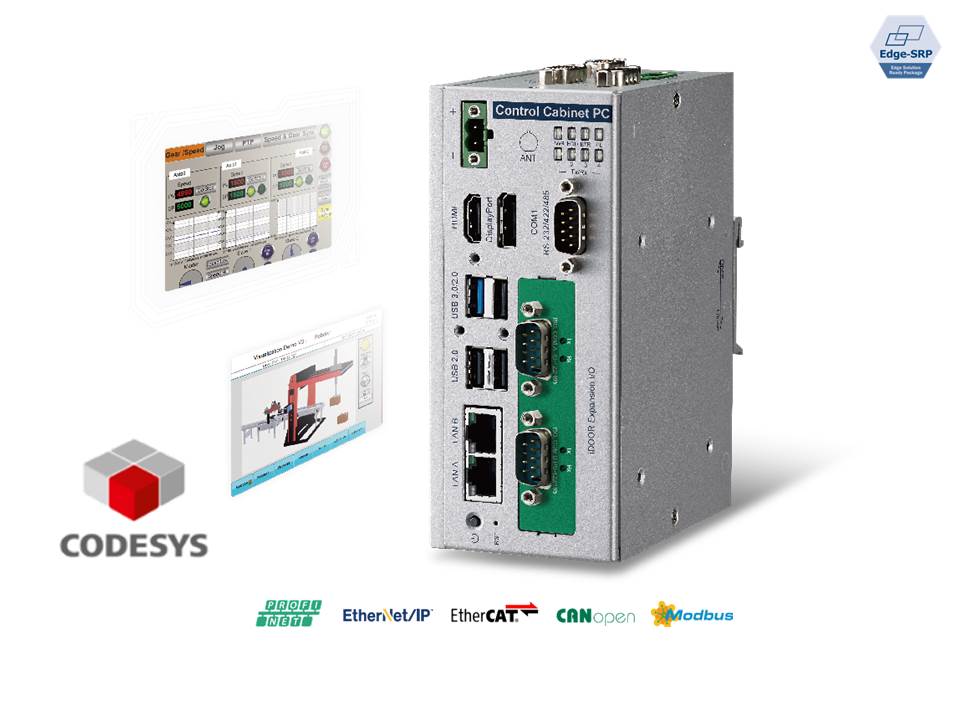 Cabinet controller, CODESYS RTE with SoftMotion + Visualization (Target and Web)