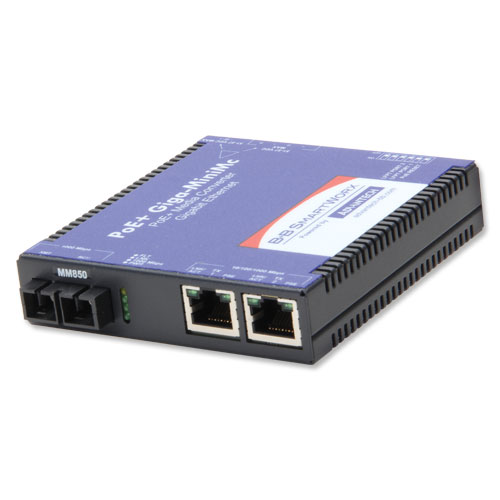 Miniature PoE+ Media Converter, 1000Mbps, SFP (also known as MiniMc 857-11911TG)