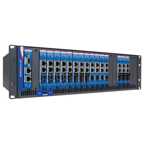 Managed Modular 20-slot Media Converter Chassis,  2 AC Power (also known as MediaChassis 605-10144-2AC)