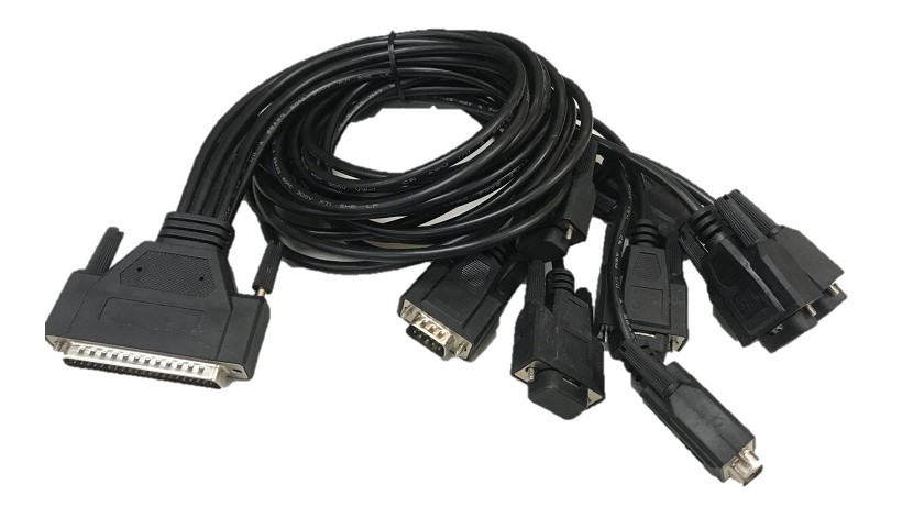 1m Male DB-62 to 8x Male DB-9 Cable