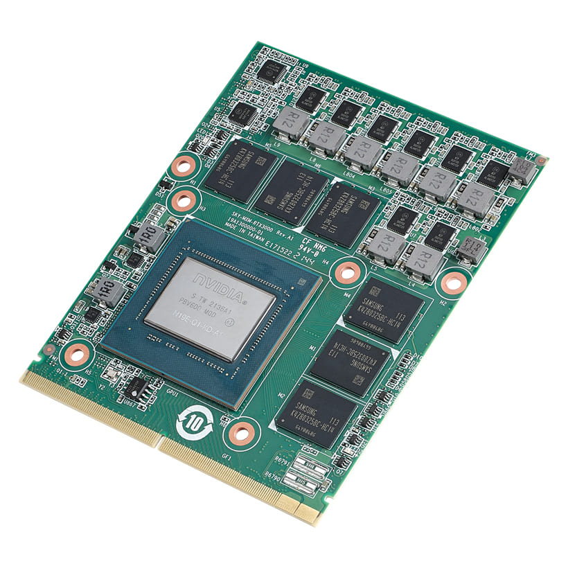 - MXM Type B NVIDIA® Quadro® Embedded RTX3000 with DP 1.4a