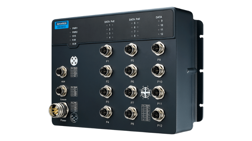EN 50155 12-port M12 Ethernet Switches