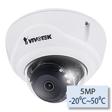 VIVOTEK FD8382-VF2 5MP Outdoor Day/Night Fixed Dome IP Network Camera, 2.8mm Fixed-focal Lens, 2560x1920, 15fps, H.264, MJPEG, IP66, Vandal-proof IK10, PoE
