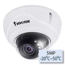VIVOTEK FD8382-TV 5MP Outdoor Day/Night Fixed Dome IP Network Camera, Vari-focal 3-9mm Lens, 2560x1920, 15fps, H.264, MJPEG, IP66, Vandal-proof IK10, PoE