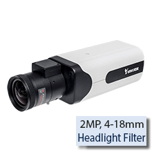 VIVOTEK IP816A-LPC-18 2MP Day/Night License Plate Capture Box IP Network Camera (18mm), Vari-focal 4-18mm Lens, Remote Back Focus, Corridor View, PoE