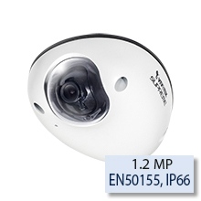 VIVOTEK MD8531H-F3 1.2MP Outdoor Mobile Dome IP Network Camera, WDR Pro, 3DNR, 1280x960, 30fps, H.264, MPEG-4 & MJPEG, EN50155 Mobile Surveillance, IP66, Vandal-proof IK10, PoE