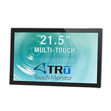 TRu 21.5" K21A-0311 Slim Line P-Cap Display, Wide Viewing Angle, 10 Touch, 1920 x 1080, 225 nits, 1000:1, VGA, DVI-D, 12V DC